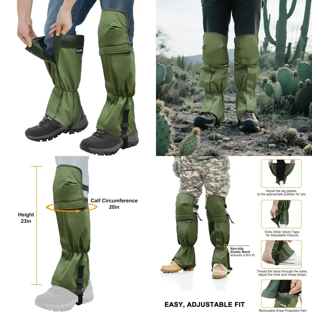 MDSTOP Hiking Gaiters, Waterproof Leg Guards for Men & Women, Snow Boot Gaiters, Lawn Care Leg Protection, for Hunting, Hiking,