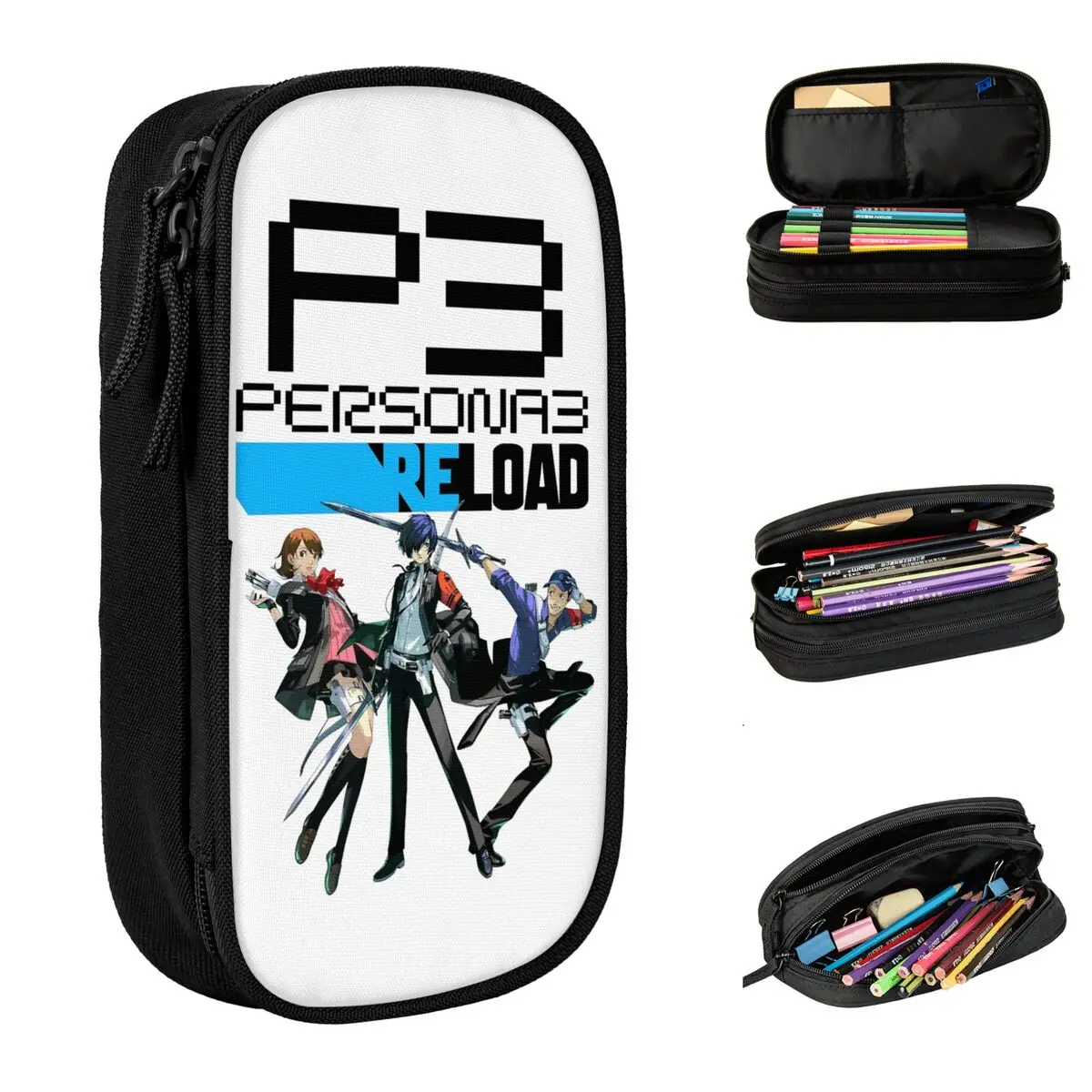 Personas 3 Reload Characters Pencil Cases Pencil Box Pen for Girl Boy Large Storage Bag School Supplies Gifts Stationery