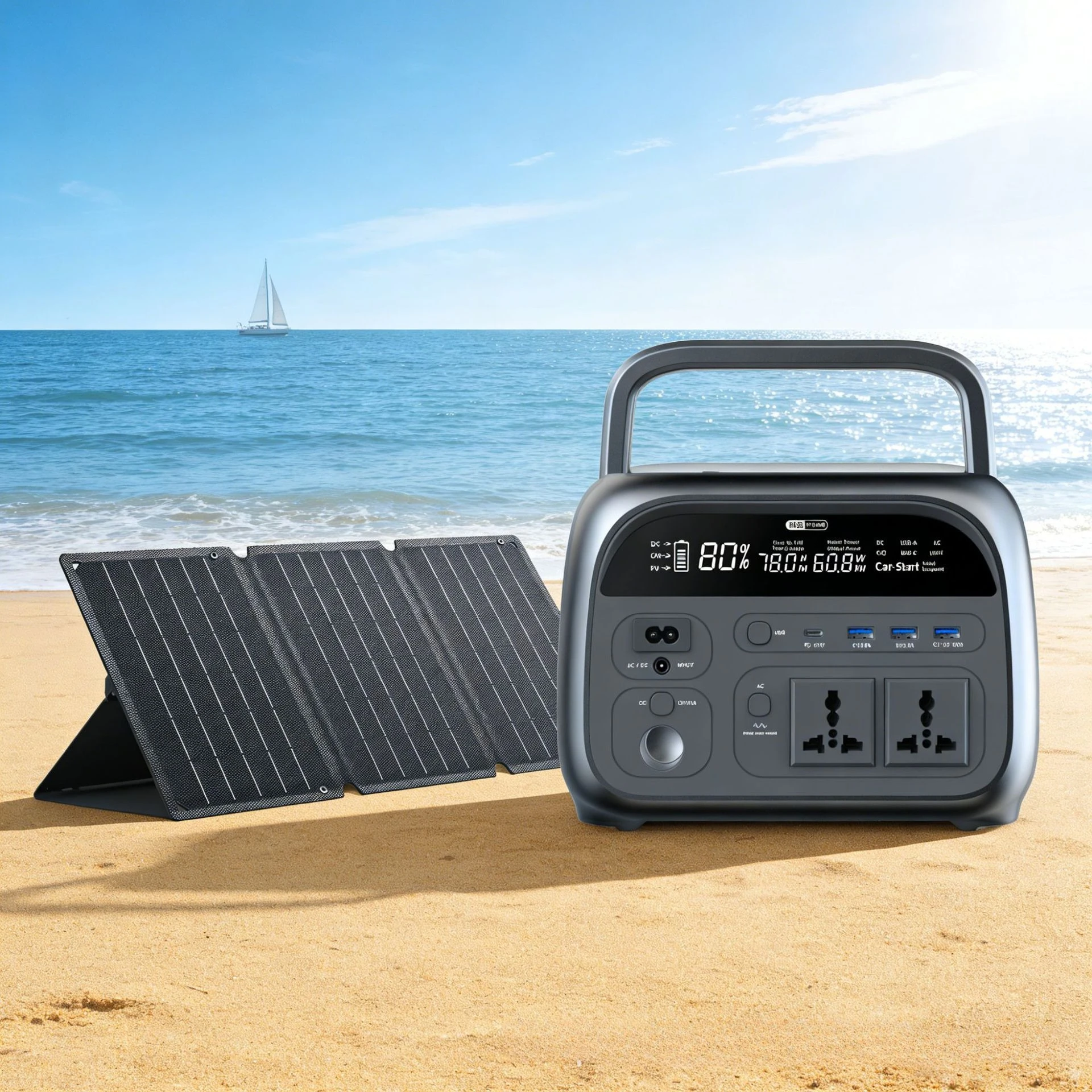 300W Outdoor Portable Mobile Energy Storage 72000mAh Power Supply Emergency Photovoltaic Solar Generator