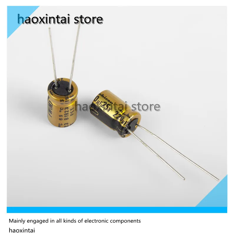 20PCS 220uF 25V 8*11.5MM FW series Nichicon golden audio electrolytic filter capacitor 25V 220UF 8x11.5MM