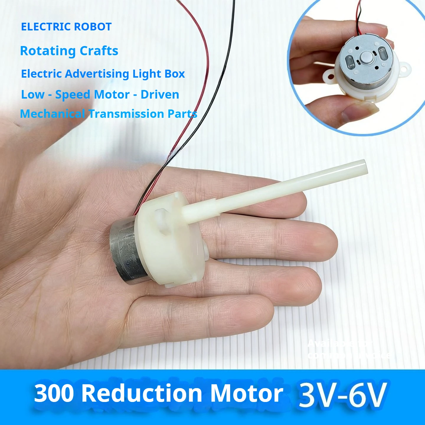 300 Reduction Motor, 3V-6V Low-Speed Forward and Reverse High-Torque Silent Slow Flat Miniature Planetary Motor