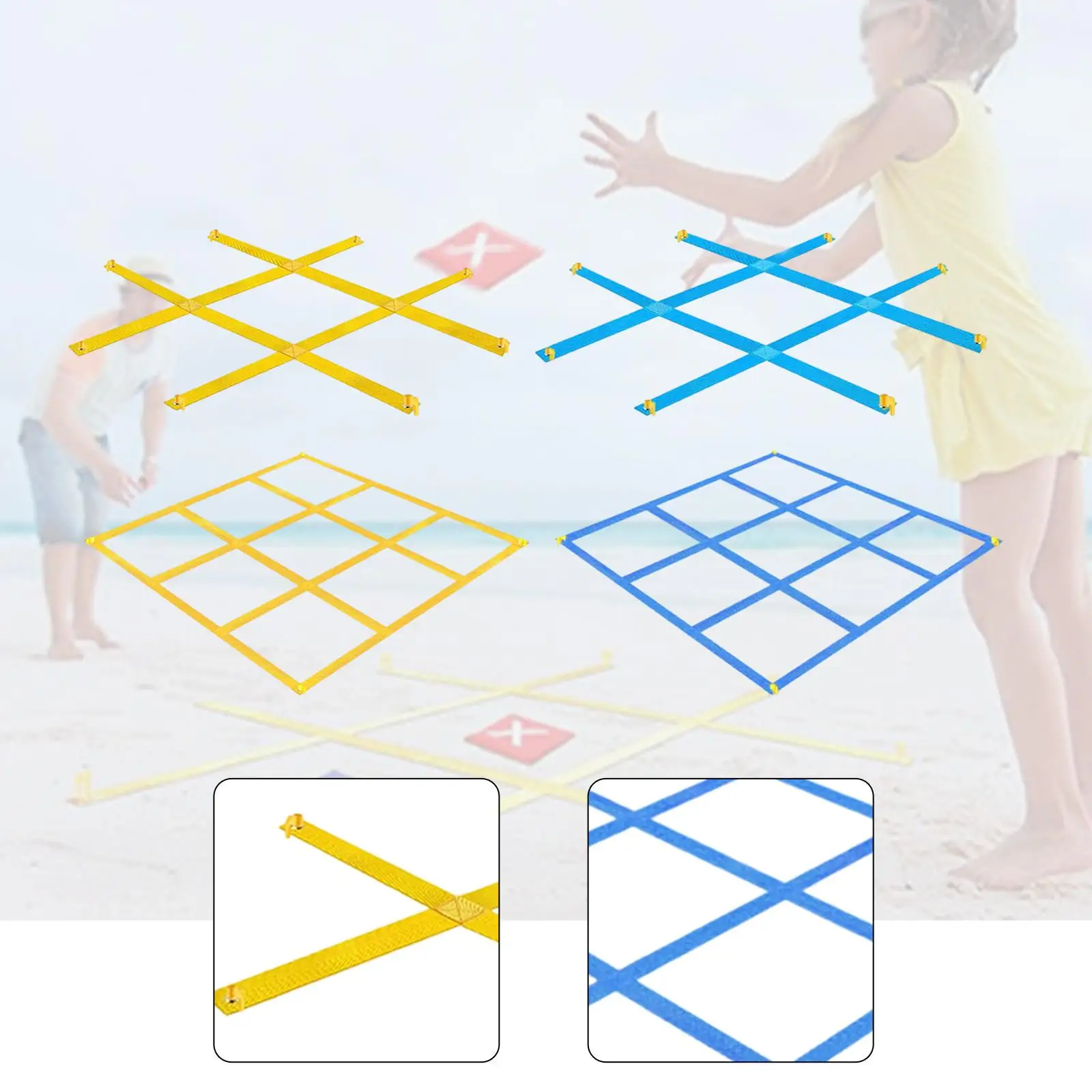 Giant Tic TAC Toe Outdoor Game with Ground Stakes for Barbecue Patio Holiday view 6