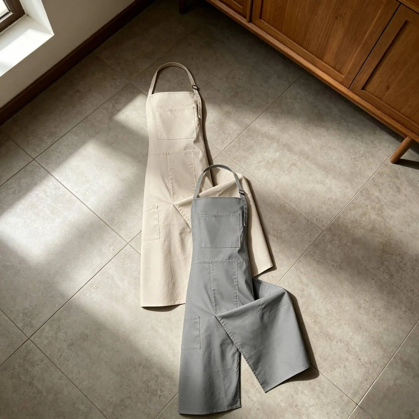 Canvas Waterproof Apron Breathable Long Waist Multipocket Craft Apron for Artist Kitchen Studio Workshops