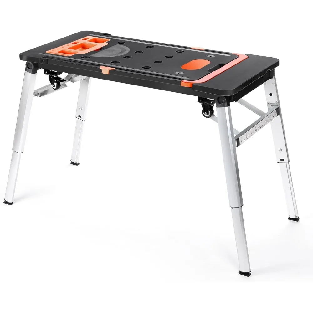 

Multifunctional Folding Work Table, Portable Work Benches with 7 Modes as Workbench, Sawhorse, Scaffold, Hand Truck and M