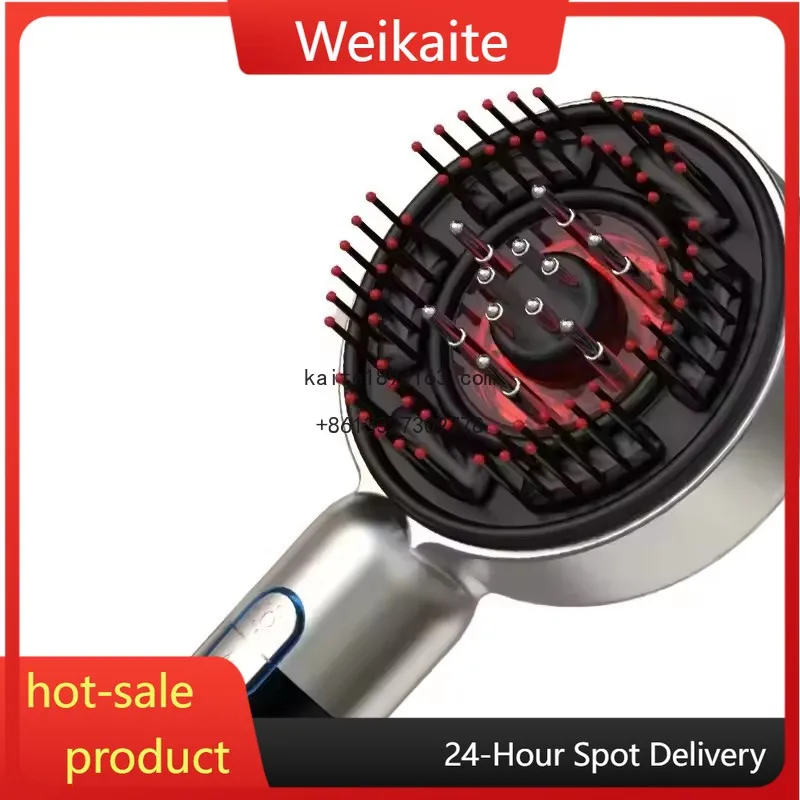 

2025 Trend Electric Hair Growth Device LED Red Light Anti-Hair Loss Scalp Massage Hair Brush Oil Applicator Ceramic Battery