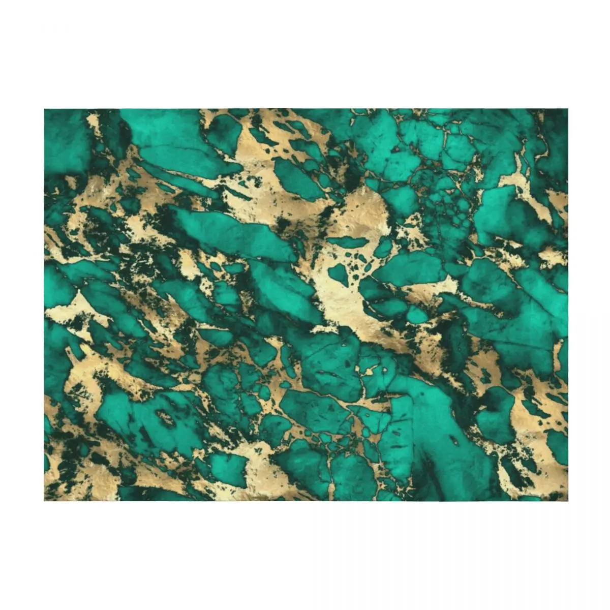 

Teal And Gold Malachite Faux Marble Throw Blanket Tourist For Sofa Thin Soft Big warm for winter Blankets