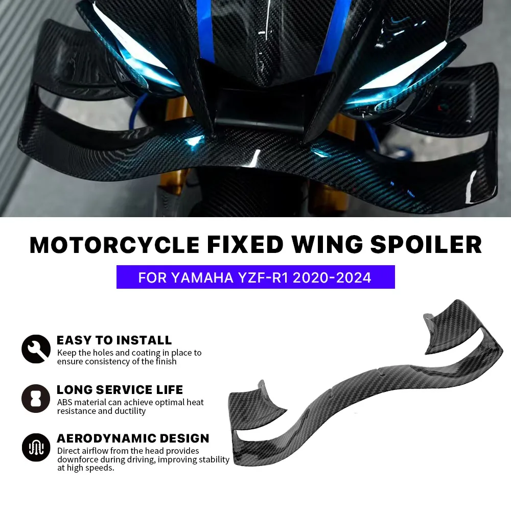 

NEW R1 Motorcycle Spoiler Wing For Yamaha YZF R1M 2020 2021 2022 2023 2024 GP wing YZF-R1 Fairing Fixed Wing ABS gloss black
