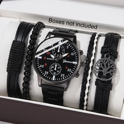 New Hip Hop Mens Fashion Watches Luxury Male Clock Wristwatch Sport MensWrist Watch Bracelet Set Relogio Masculino