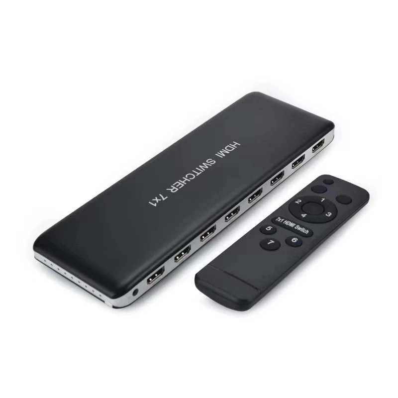 For SWITCH 7x1 Metal Home Theater 4x1 MINI Splitter 7 Port 7x1 Switcher 3D 4K 60Hz Display