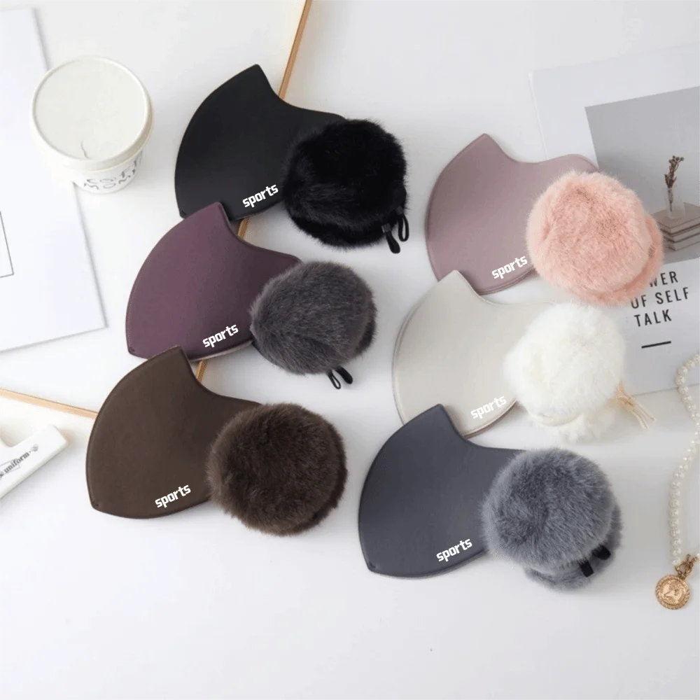 Outdoor Winter Warm Face Mask Fleece Lined Windproof Two-in-One Earmuff Thickened Cold-resistant Cycling Mask Ear Protection