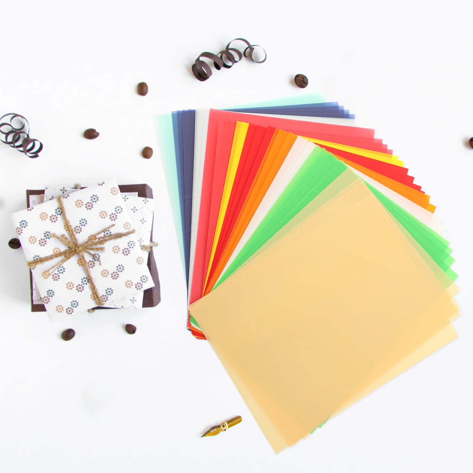 40PCS Drawing Paper Tracing Paper Calligraphy Copy Paper for DIY Engineering Drawing Design (Assorted Color)