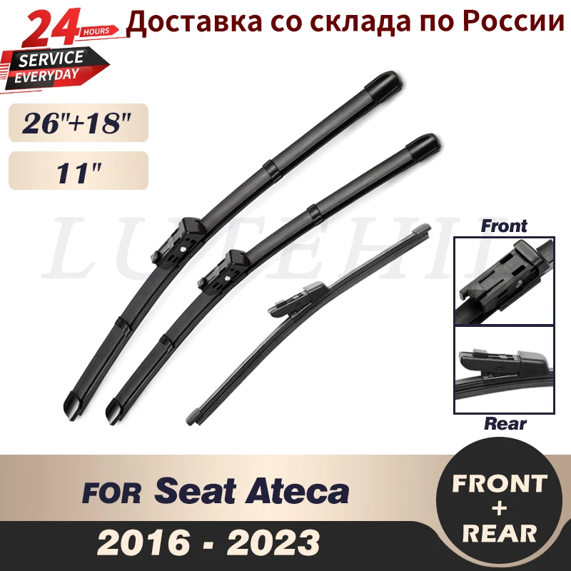 

Wiper Front Rear Wiper Blades Set For Seat Ateca 2016 - 2023 2017 2018 2019 2020 2021 2022 Windshield Windscreen 26"18"11"