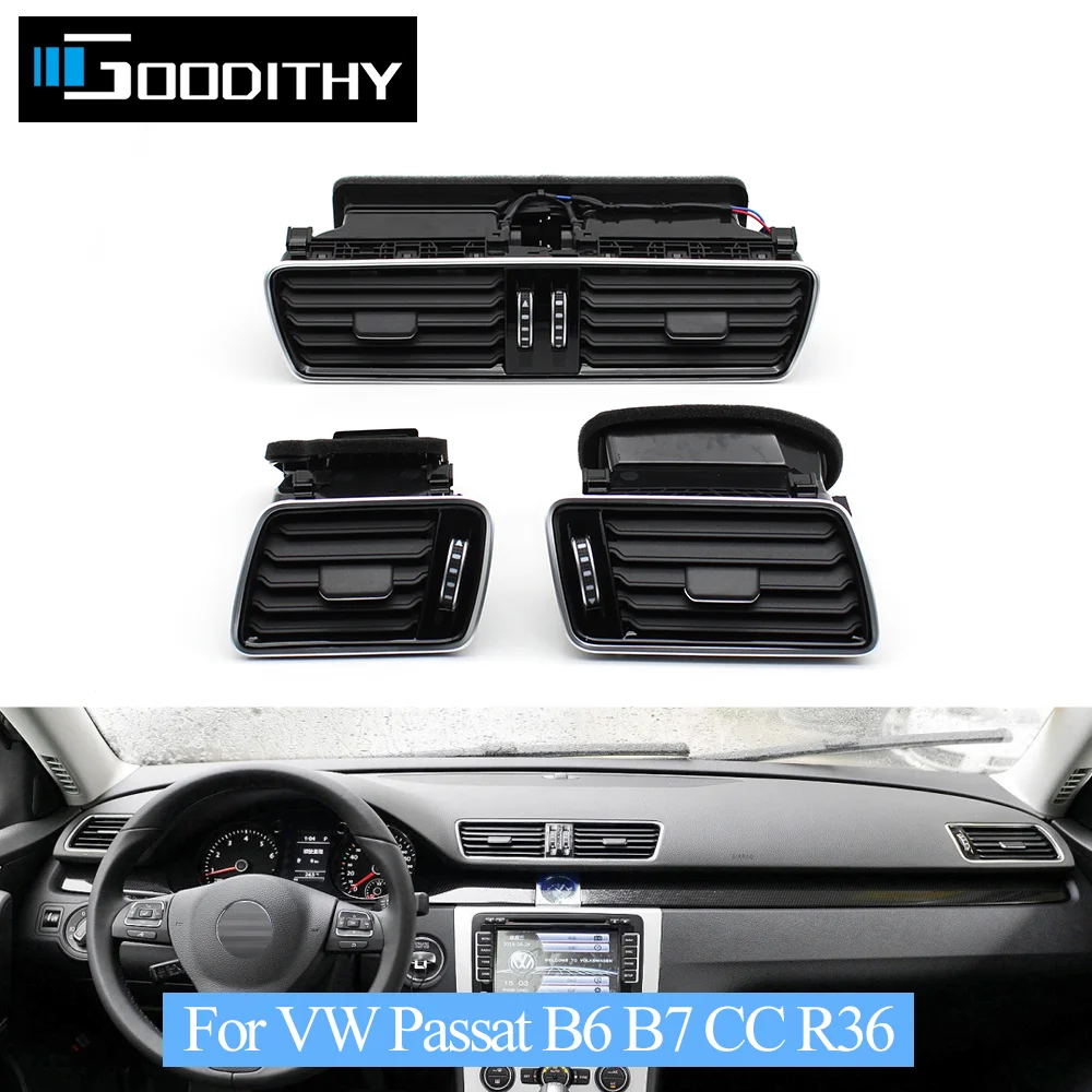 

Car Air Conditioning Left Right Middle AC Vent Outlet Assembly For VW Passat B6 B7 2006-2011 CC 2009-2014 R36 3AD819728A