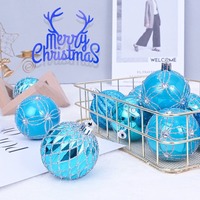 16Pcs 6cm Electroplated Ball Christmas Tree Ornament Plastic DIY Crafts Painted Christmas Gifts Boxes Pendant Pendant New Year