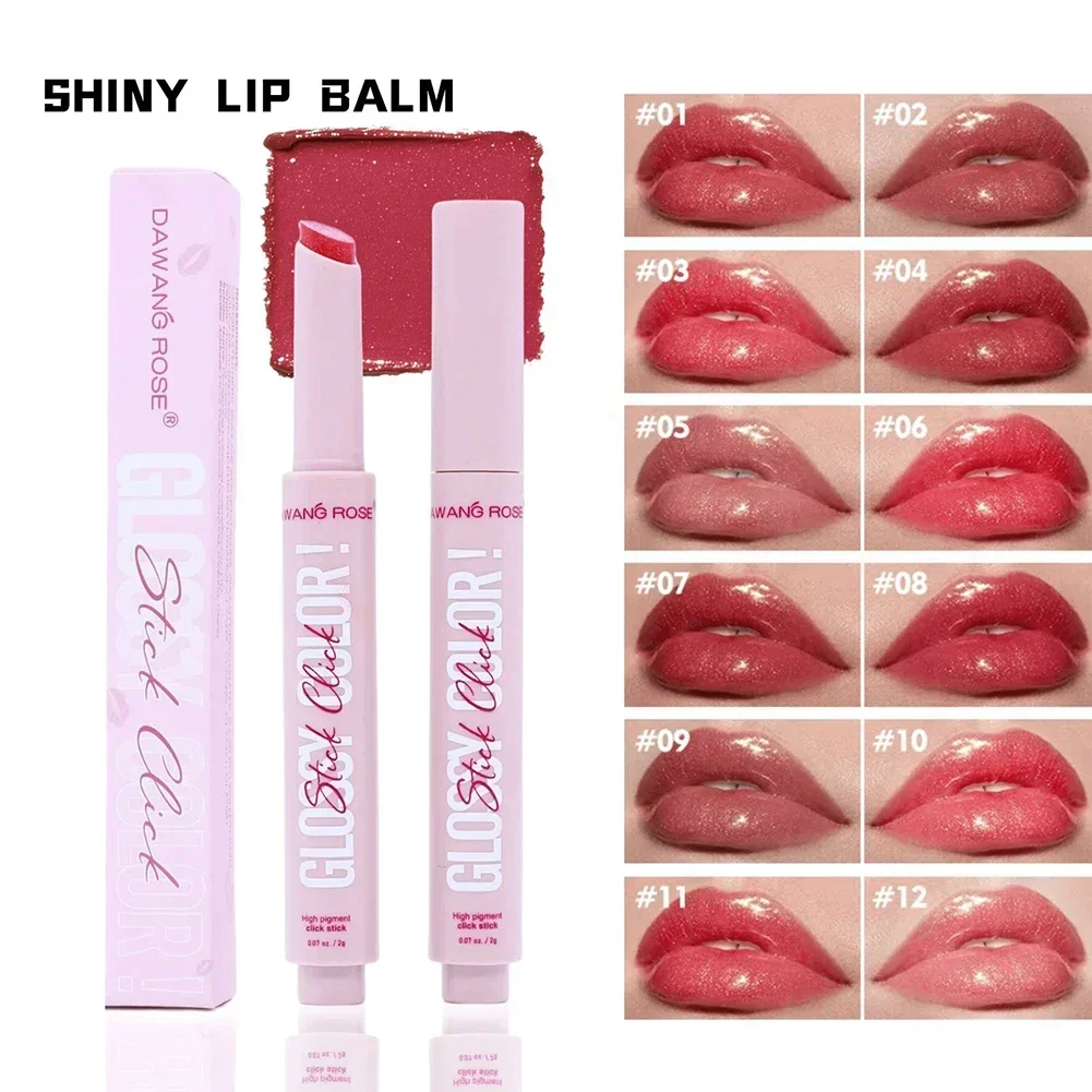 Non-Sticky Glossy Lip Balm Stick, Hydrating Mineral Oil Creamy Smooth Lip Makeup for Soft Plump Sheer Shine Lips