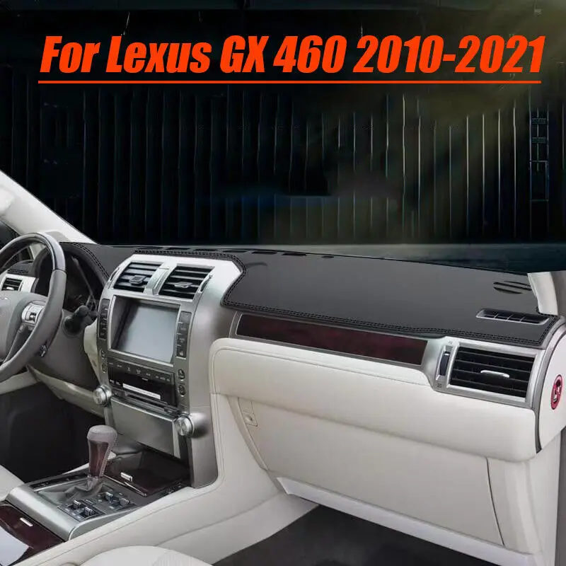 

Для Lexus GX 460 10-2021 черный автомобильный кожаный коврик для приборной панели, защитный коврик для приборной панели