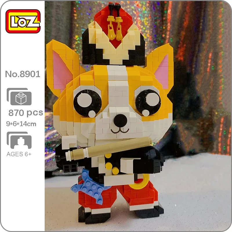 

LOZ 8901 Animal Yellow Cute Pet Dog Cosplay Play The Flute Music DIY Mini Diamond Blocks Bricks Building Toy For Children No Box
