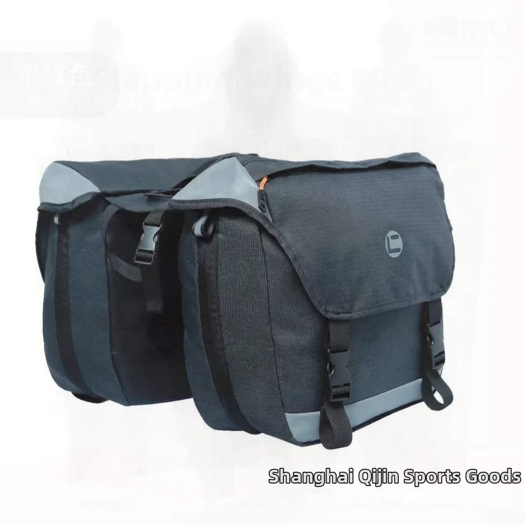 

Large Capacity Bicycle Pannier Bag Double Side Cycling Shelf Bag Gray 25-35L Expandable Bike Storage for Active Commuters