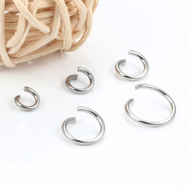 1.2mmThickness Open Jump Rings Width 6mm~12mm Stainless Steel Jewerly Making Supplies Accessorie DIY Necklace Connector Findings