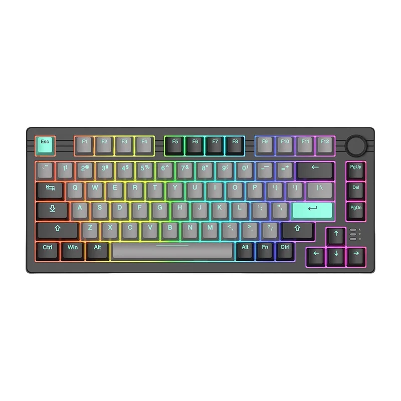 

Pro 75% pad installation with three modes of mechanical keyboard, gaming keyboard, and knob gaming keyboard suitable for Mac/Win