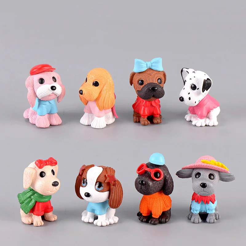 

1pc Puppy Figurine Cartoon Dog Animal Model Cake Car Decoration Craft Landscape home miniature fairy garden cake DIY accessories