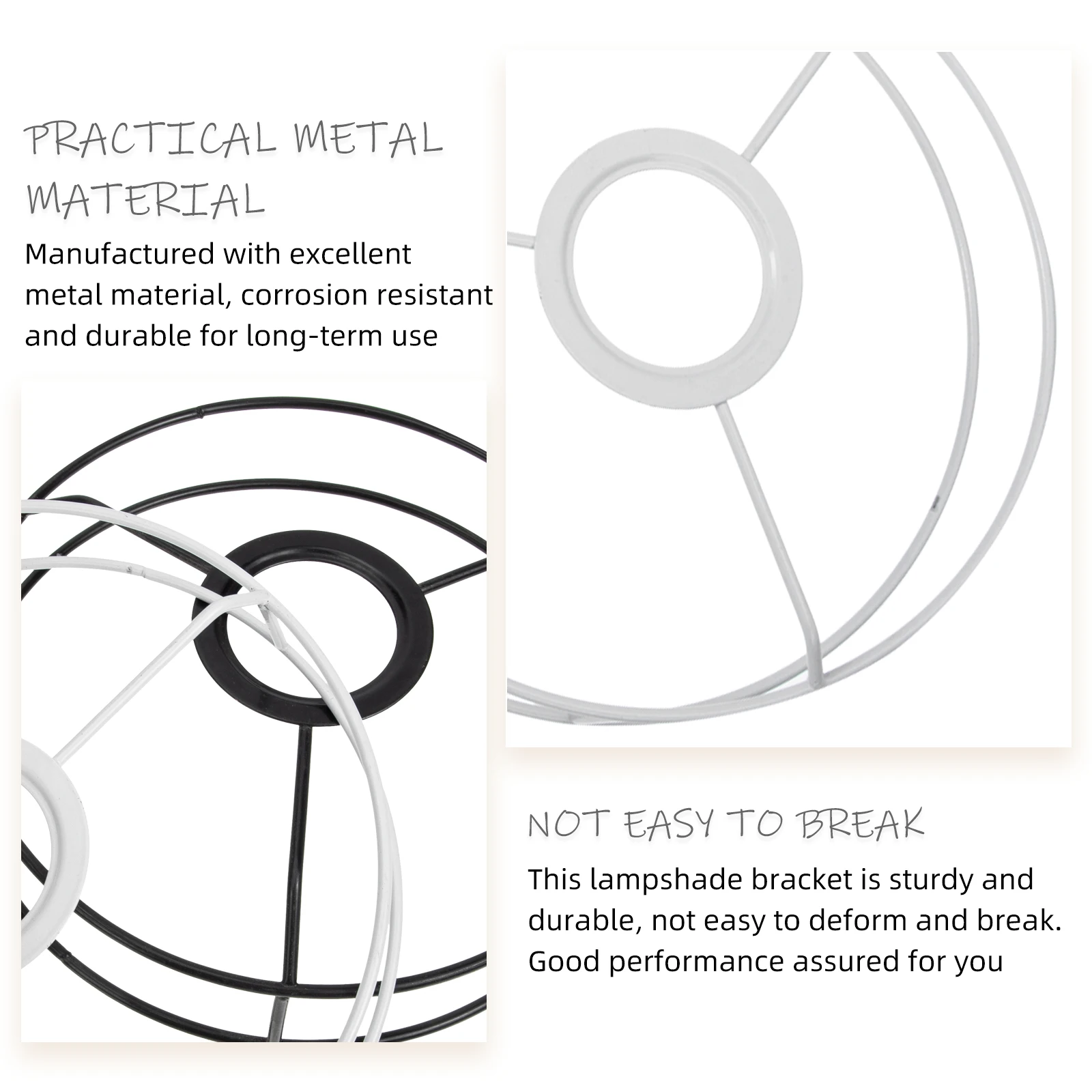 

2Pcs Round Lampshade Frames Metal Brackets for Hanging Light Racks DIY Pendant Ceiling Lamps Home Office Decor