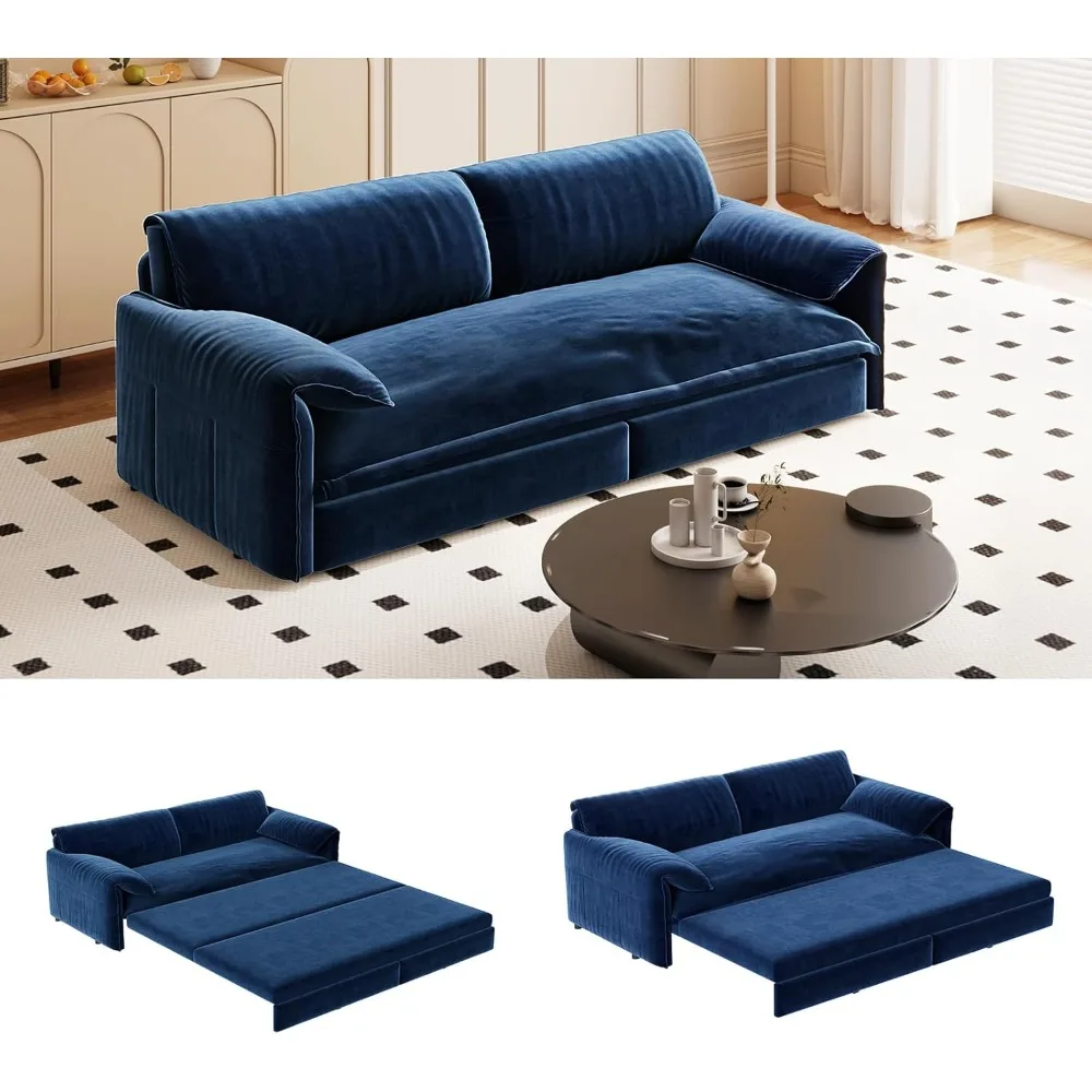 

3 In 1 Convertible Sleeper Sofa Couch Bed Queen Size,oversized Loveseat Pull Out Couch Bed W/thickness Cushions,
