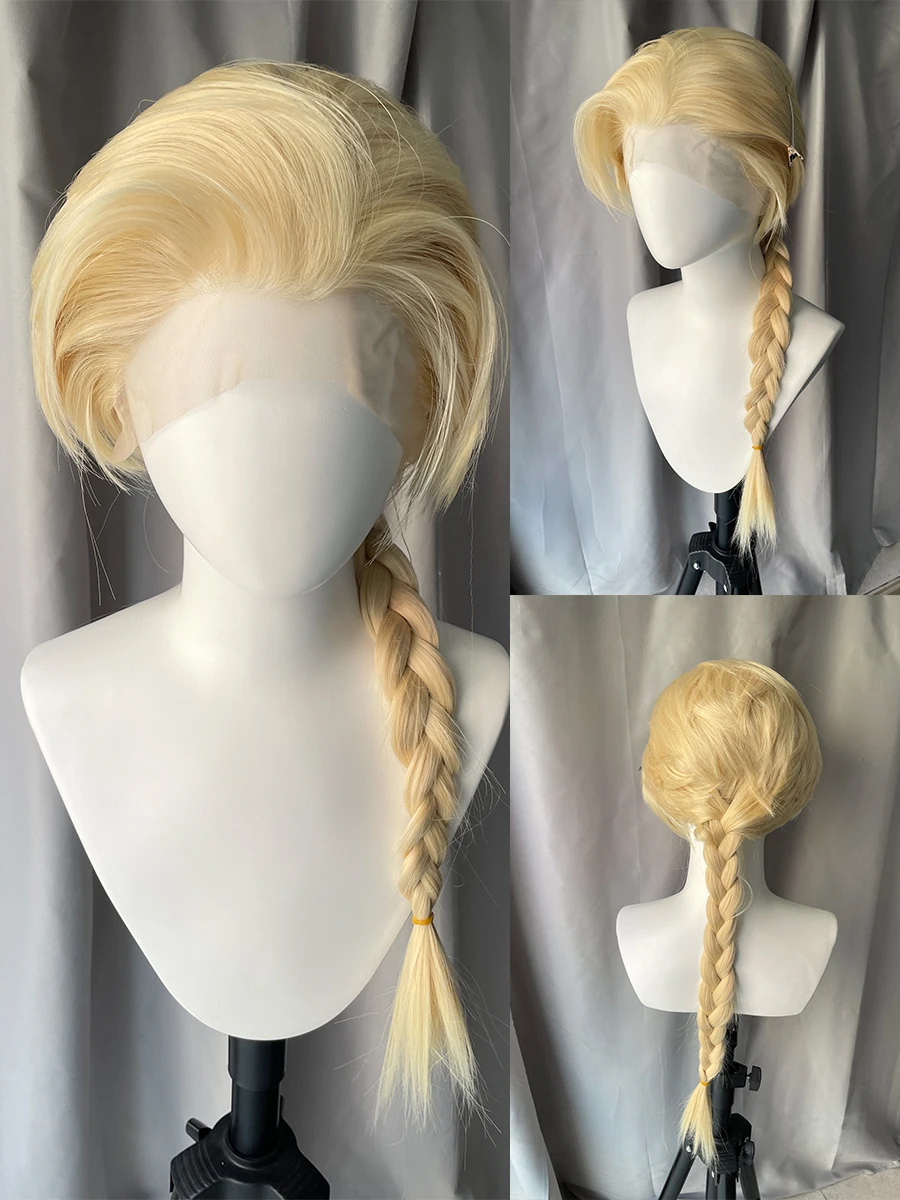 طويل البوري تأثيري الباروكات للنساء 13X4 الاصطناعية الدانتيل الجبهة الباروكات هالوين 613 شقراء اللون نصف اليد تعادل غلويليس شعر مستعار الطبيعي