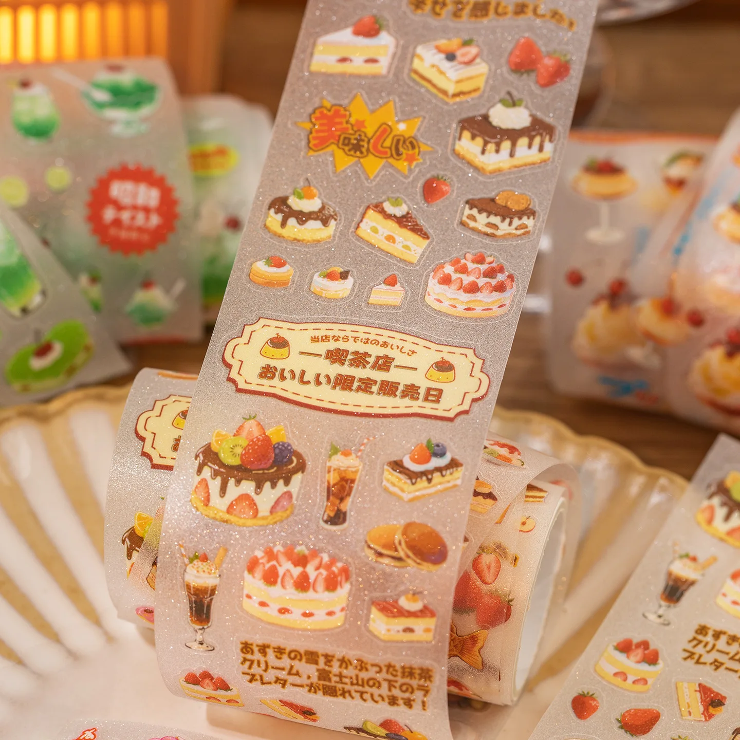 1pcs/1lot Decorative Adhesive Tapes Sweet Tea ShopJunk Journal DIY Paper Japanese Masking Scrapbooking Stickers