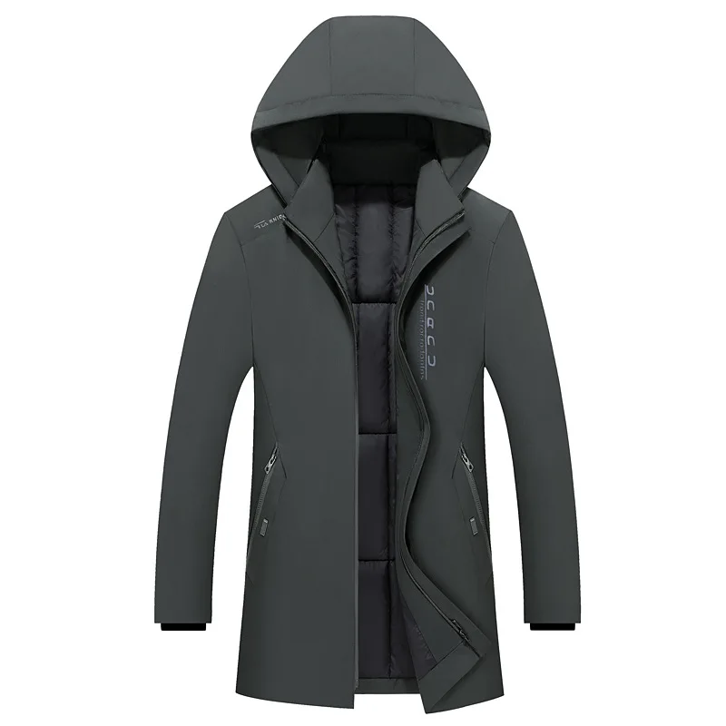 

Long Style Windproof Warm Parka Hooded Thick Cotton-padded Men Winter Jacket Coat Male Fashion Casual Zipper Fashion Top Coat