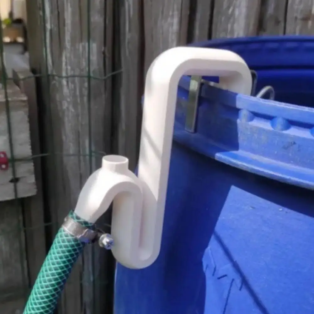 Rain Barrel Overflow Hose Extension Connector, Rain Barrel Overflow Pipe, Water Bucket Overflow Pipe Bracket Easy Installation