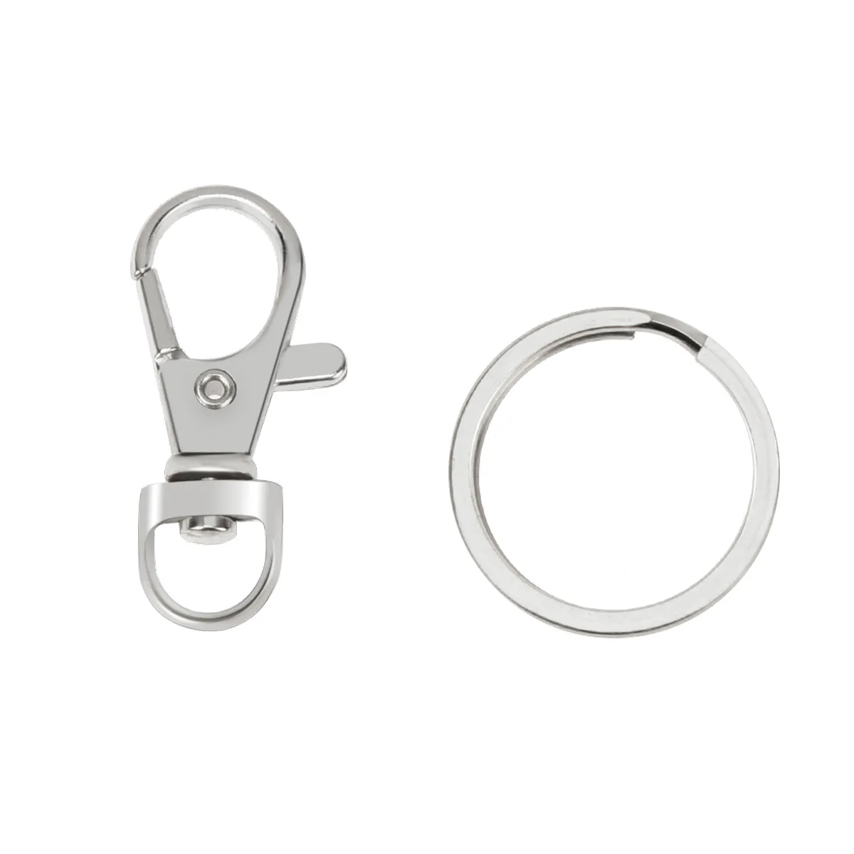 

60 pcs Dog Buckle Keychain Durable Metal Zinc Alloy Split Rings for Key Holder DIY Crafts Projects Creative Accessories