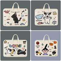 Cute Laptop Bag 13.3 14 15 15.6 Inch Waterproof Shockproof Notebook Pouch For Macbook Air Pro 13.6 16 Dell Xiaomi Huawei Handbag