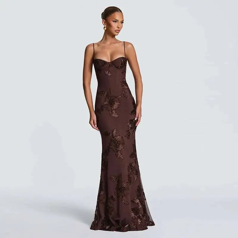 mermaid club dress PYGNJK Women's Summer Dresses Sleeveless U Neck Mermaid Bodycon Long Dress Evening Club Party Wedding Guest Maxi Dress