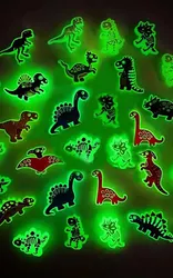 12/31pcs Luminous Dinosaur Shoe Charms For Clogs Sandals Slippers Shoe Accessories Party Favor Gift Idea