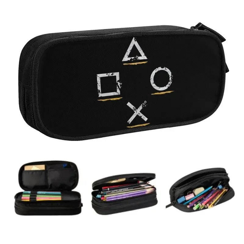 

Custom Cute Game Controller Button Icons Pencil Cases for Boys Gilrs Large Capacity Pen Bag Box School Supplies