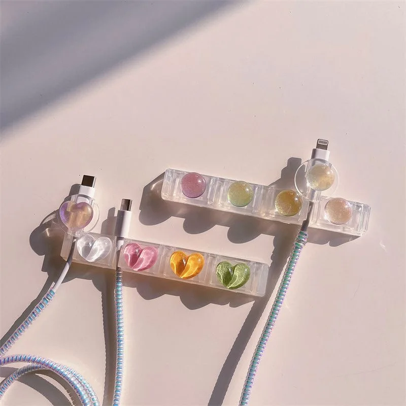 3Pcs Mix Desktop cable organizer with data cable holder, storage buckle, earphone charging cable, bedside cable clip