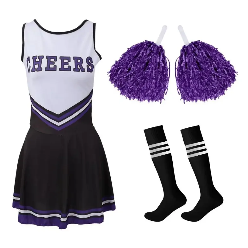 Uniforme de Animadoras de Cinco Colores para Niñas, Ropa Deportiva, Vestido de Fútbol para Bebés, Disfraz para Actuaciones en Escenario, Atuendo Energético para Equipos