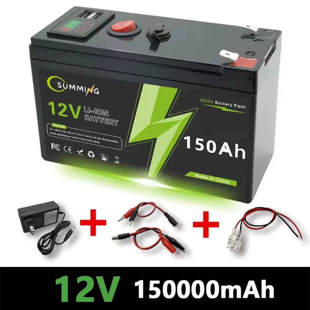 

Rechargeable LiFePO4 12V Battery BMS 4000+Cycle Lithium Battery For Toys Scooters Solar Fish Finder Power Wheel Car Boat Home RV