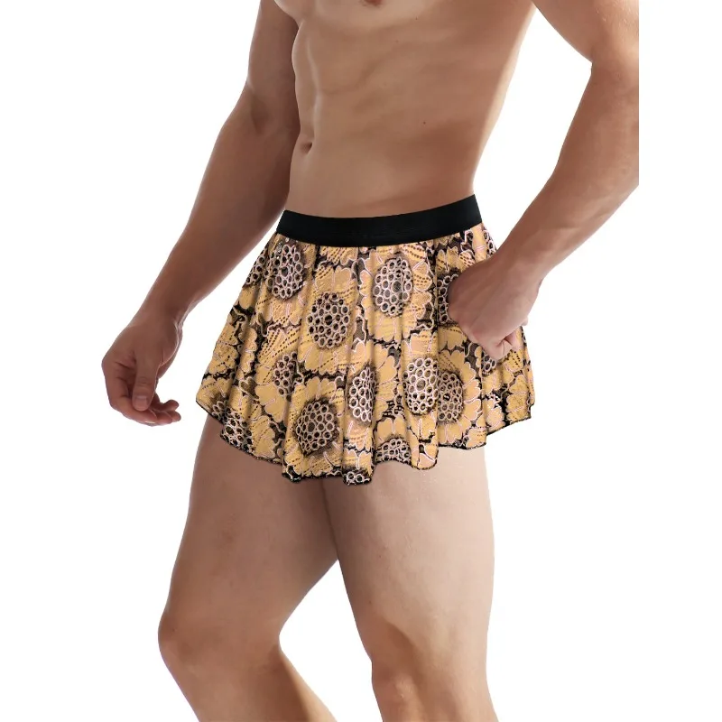 Unisex Pleated Mini Skirt with Elastic Waist