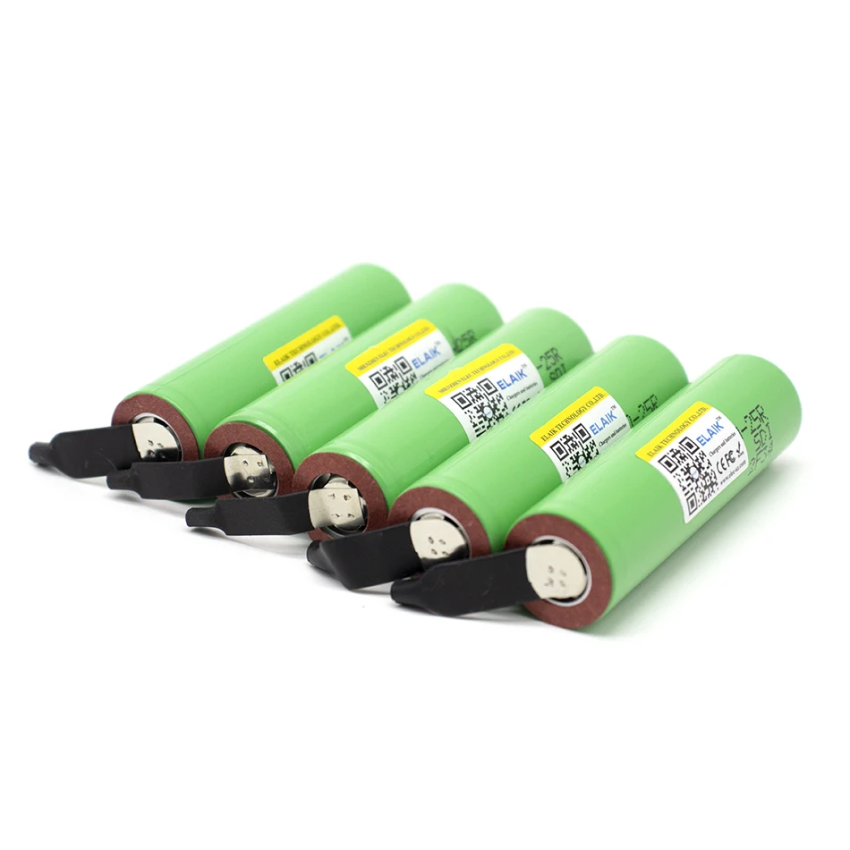 Batería recargable de alta corriente para destornillador, herramienta de níquel soldado, 18650, 2500mAh, 3,7 V, INR18650, 25R, novedad