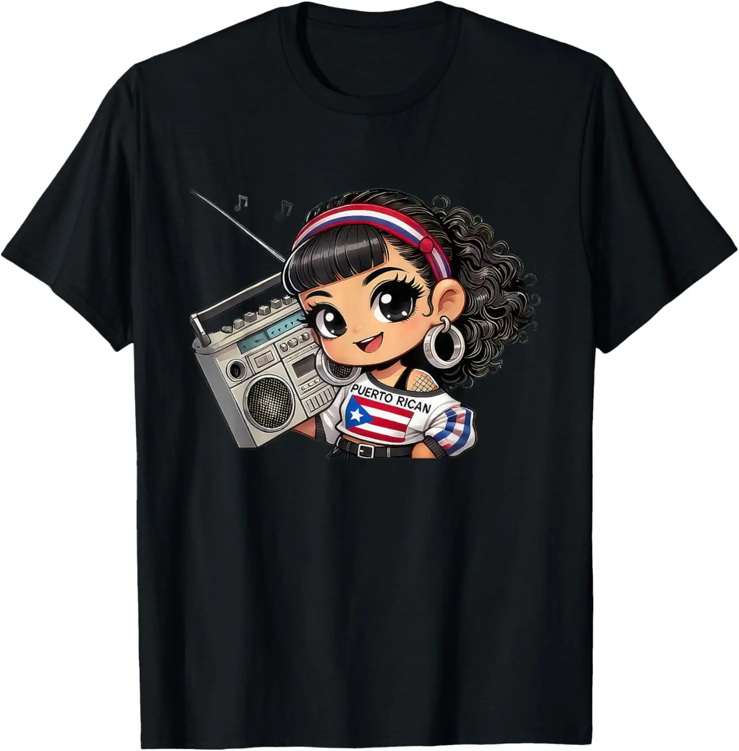 Puerto Rican Girl Boombox Salsa Reggaeton Freestyle Boricua T-Shirt