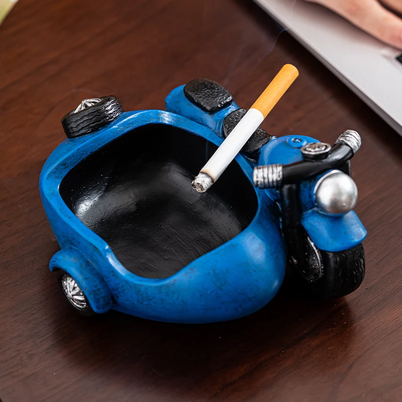 WHYOU Creative Car Motorcycle Personality Cigar Ashtray Home Gadgets Portable Ashtray Living Room Home Decoration Boyfriend Gift