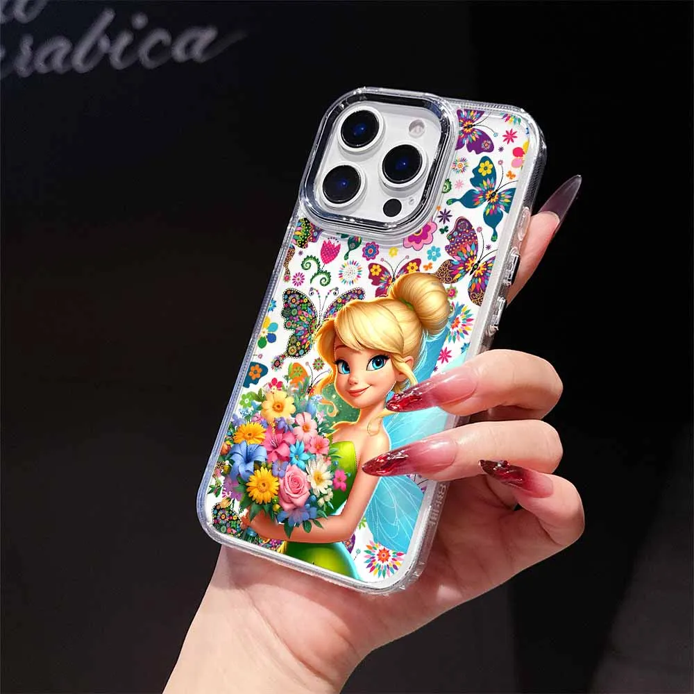 ديزني تينكر بيل جراب هاتف لابل آيفون 17 AIR 16E 15 14 13 12 11 برو ماكس زائد غطاء ناعم شفاف فوندا سيليكون كابا