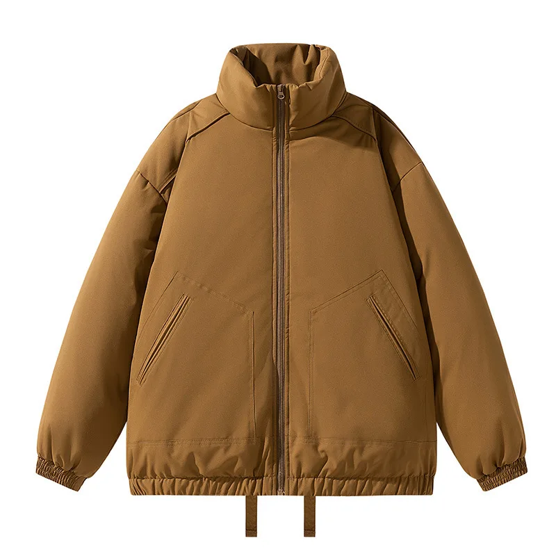 الشتاء رجل أسفل معطف رشاقته الباردة واقية بسيطة تنوعا بلون الرجال ملابس خارجية الوقوف طوق طويلة الأكمام فضفاضة الذكور سترة #1