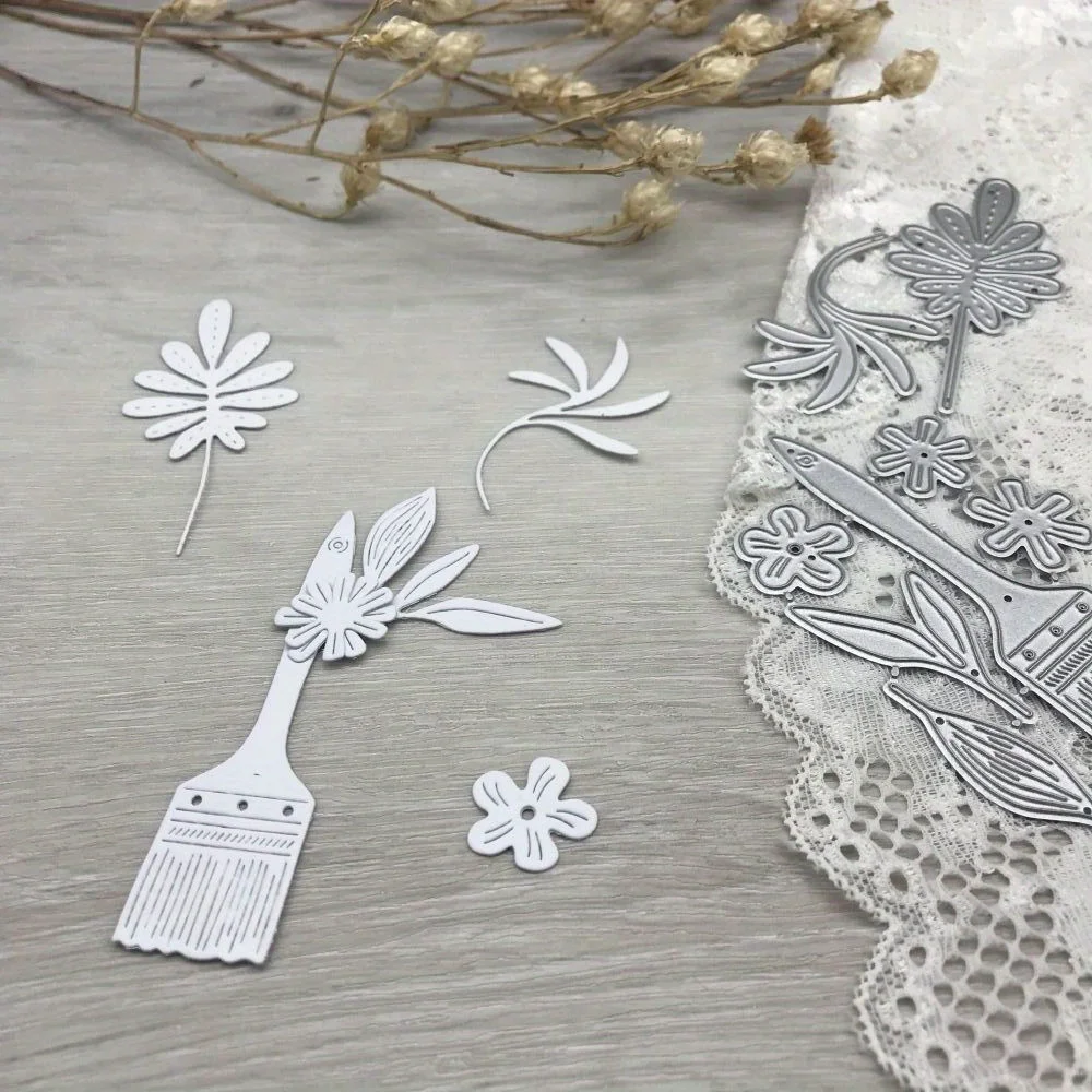 metal cutting dies cut die mold Leaf Paint doodle brush decoration Scrapbook paper craft blade punch stencils dies