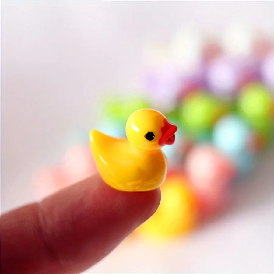 50/100pcs Multicolor Mini Resin Ducks,Miniature Duck Figures Landscape Decorations for Home Hide Prank Game Dollhouse Decor