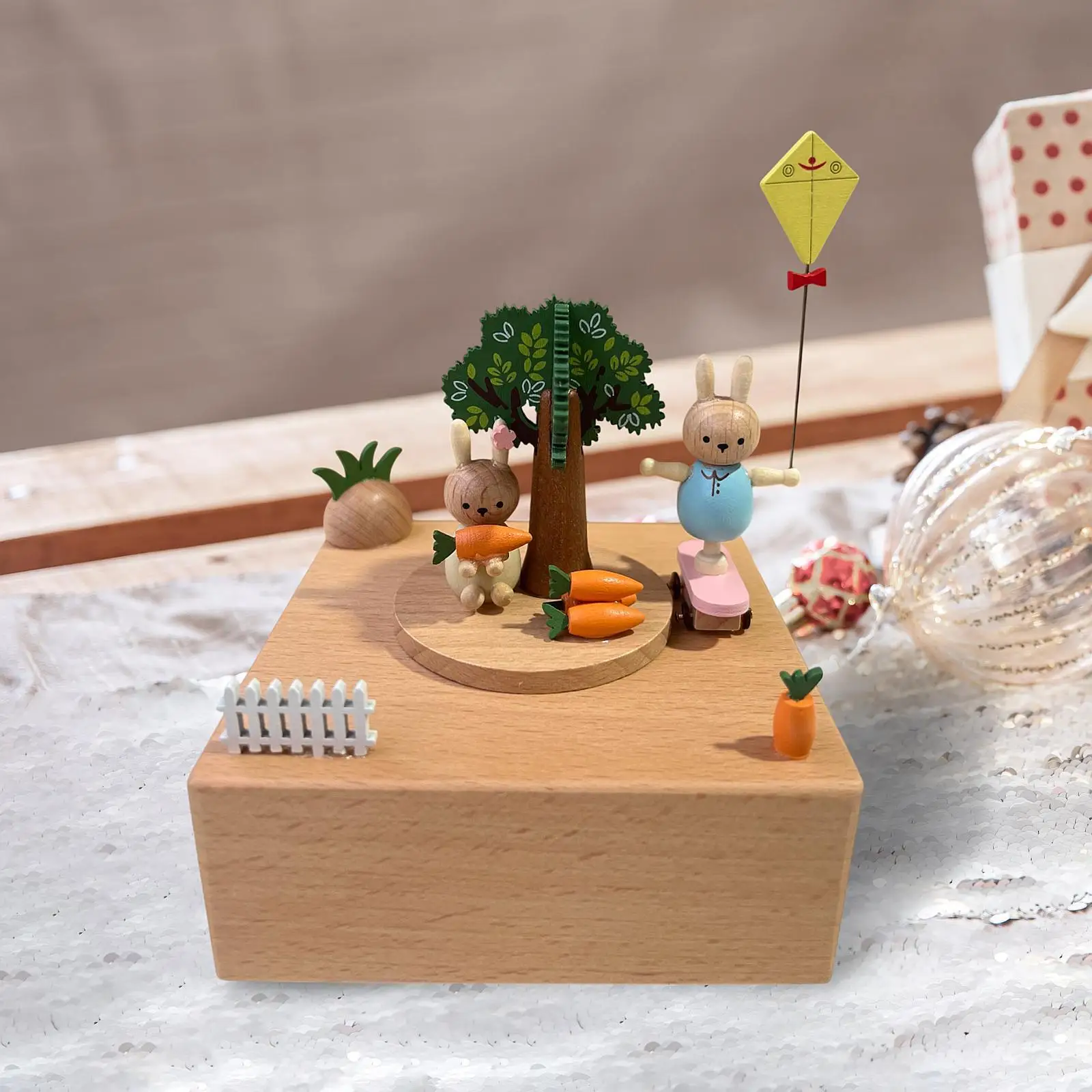 Decorazione da tavolo con carillon rotante per San Valentino, anniversario, ragazza, donna, stile A