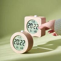 Digital Alarm Clock With Wood Frame Lcd Display, Date & Temperature, Backlight, Snooze Mode, Desk Decor​