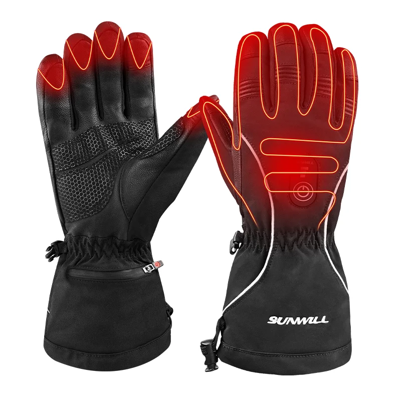 Heated Motorcycle Gloves Winter Men Motocross Waterproof Thermal Gloves Battery Skiing Racing Guantes